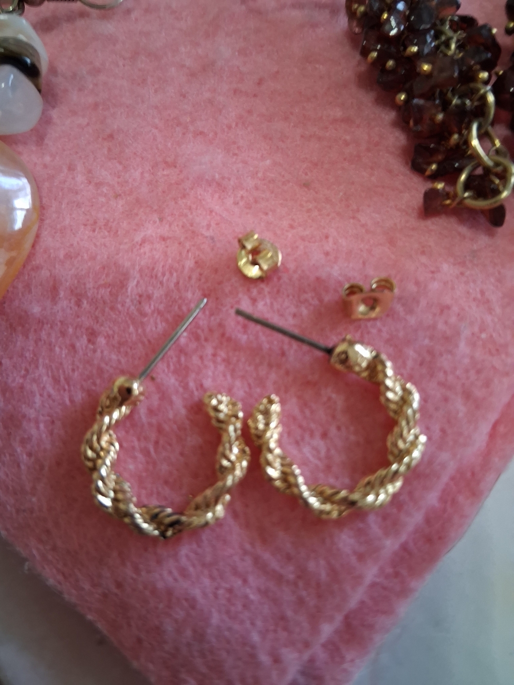 Vintage Gold-Tone Twisted Rope Hoop Earrings - Women Jewelry